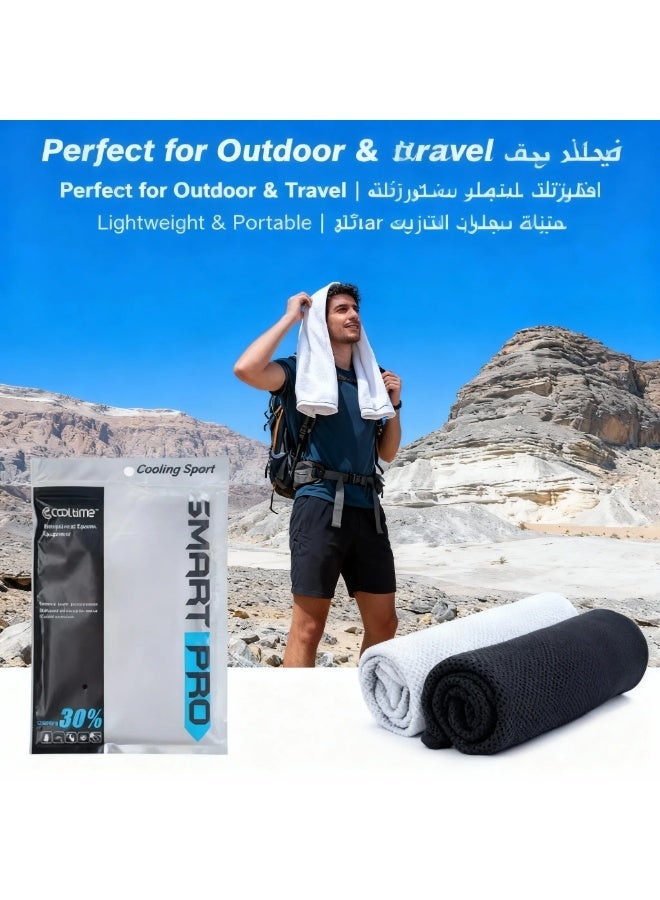 عام عبوتان من منشفة التبريد منشفة عرق ناعمة قابلة للتنفس من الألياف الدقيقة منشفة لياقة بدنية مناشف تبريد باردة للرقبة للسفر والمشي لمسافات طويلة وصالة الألعاب الرياضية واليوغا - Image 3